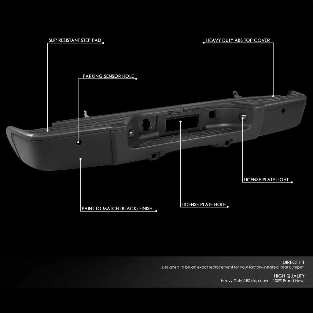 Rear Steel Bumper w/ Parking Sensor Holes 07-13 Chevy/GMC Silverado Sierra 1500