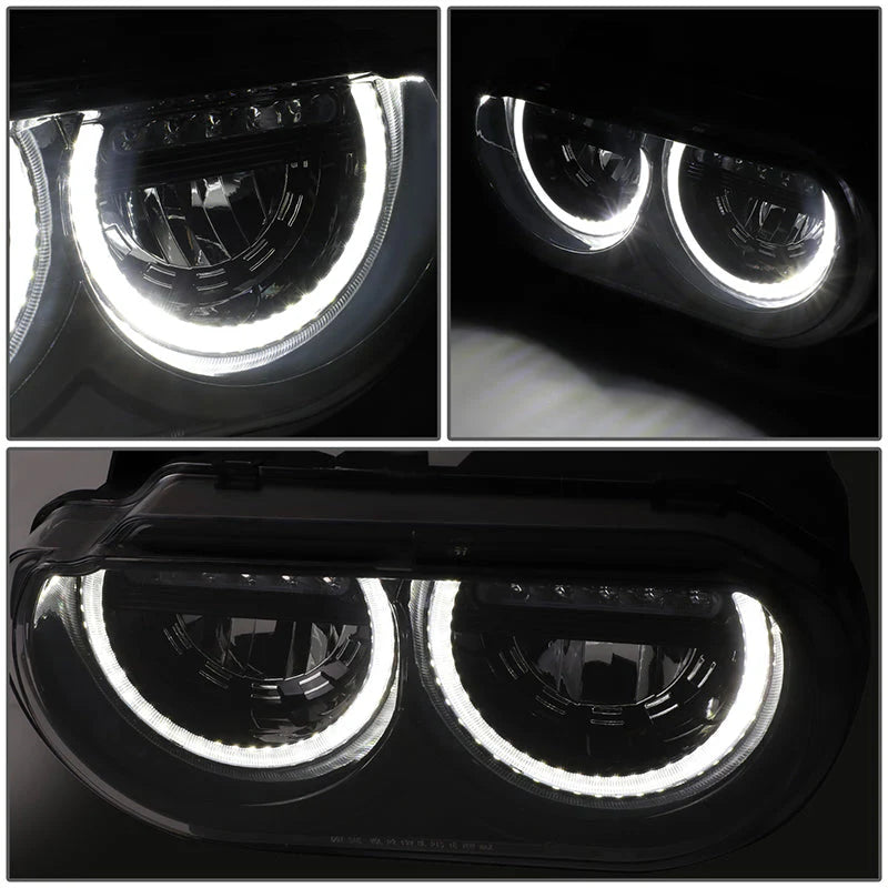 LED DRL Halo Headlights 08-14 Dodge Challenger