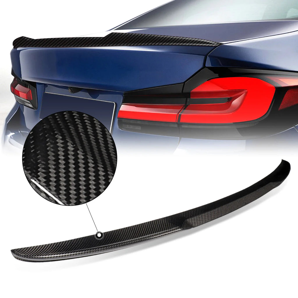 M4 Duck Bill Carbon Fiber Rear Trunk Lid Spoiler 17-21 BMW 5-Series G30 Sedan