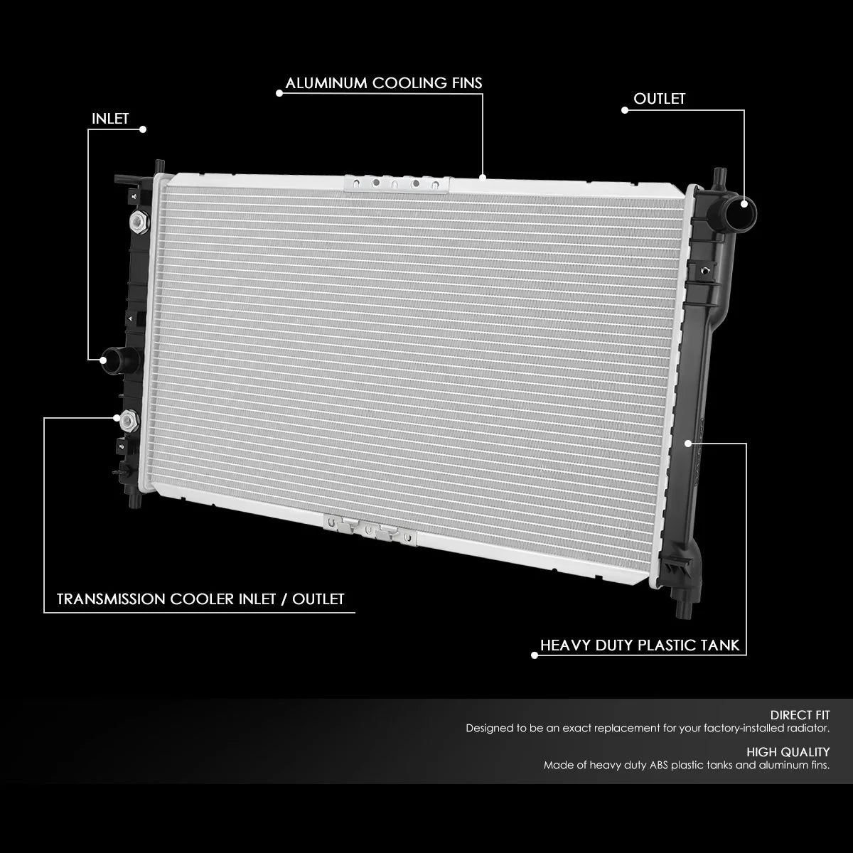 2381 Replacement Radiator 99-02 Daewoo Leganza, Nubira