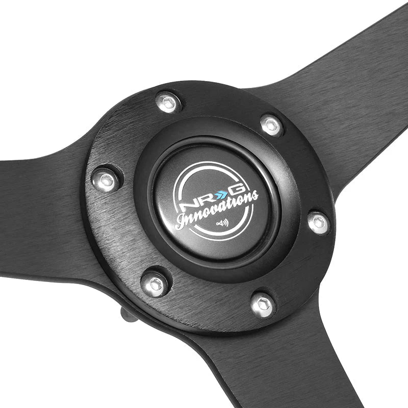 350mm 1 in. Deep Dish Suede Grip Steering Wheel Universal