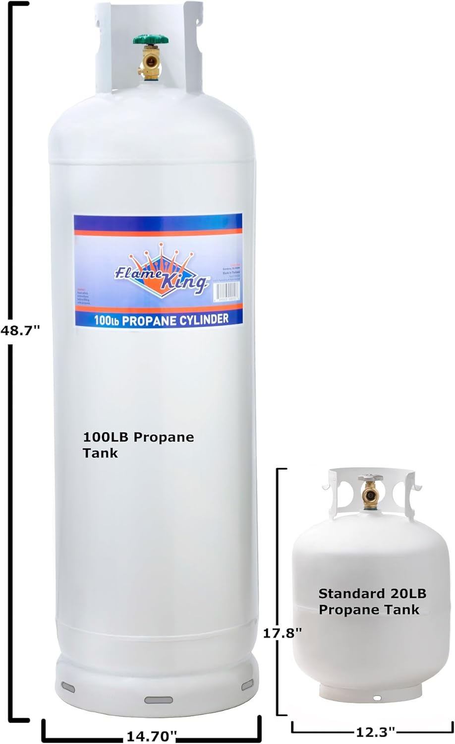 2026 Steel Propane Tank Cylinder with POL Valve and Collar, Great for Mixed Heating Systems, Home fireplaces, Dryers and Grills-Flame King