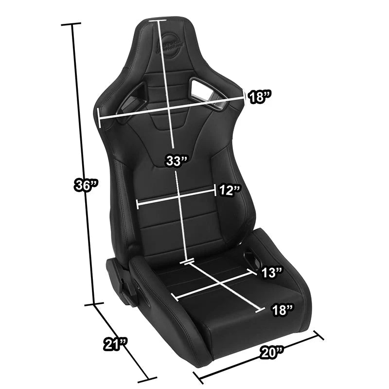 Pair Bucket Style Full Reclinable Racing Seats Universal