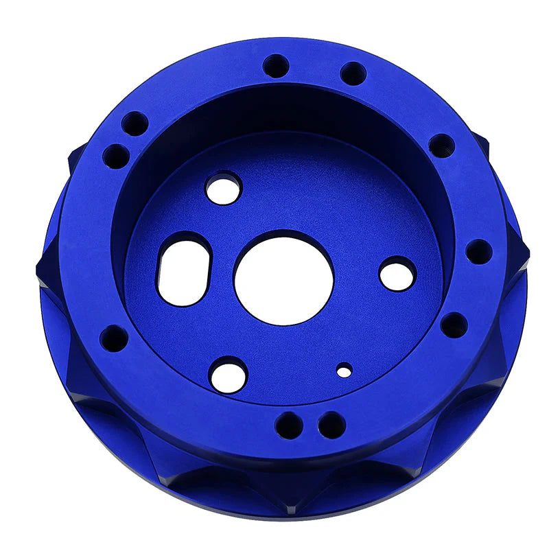 65-69 Ford Mustang 67-74 Bronco Aluminum Steering Wheel Hub Adapter - Blue