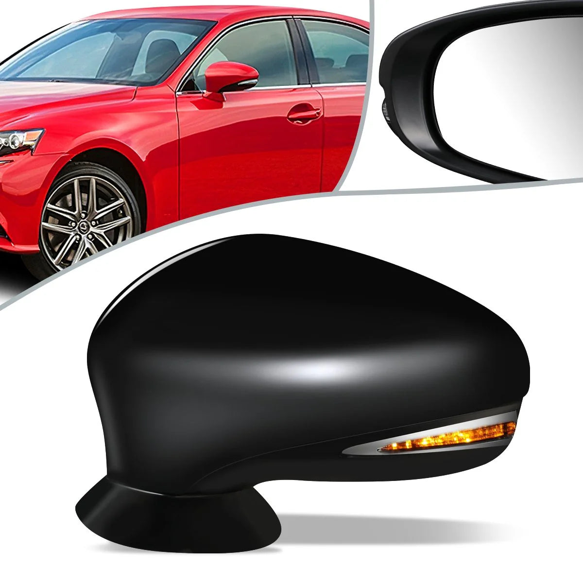 Powered Heated Side View Mirror (Left) 16-17 Lexus IS200, 14-15 IS250, 16-20 IS300
