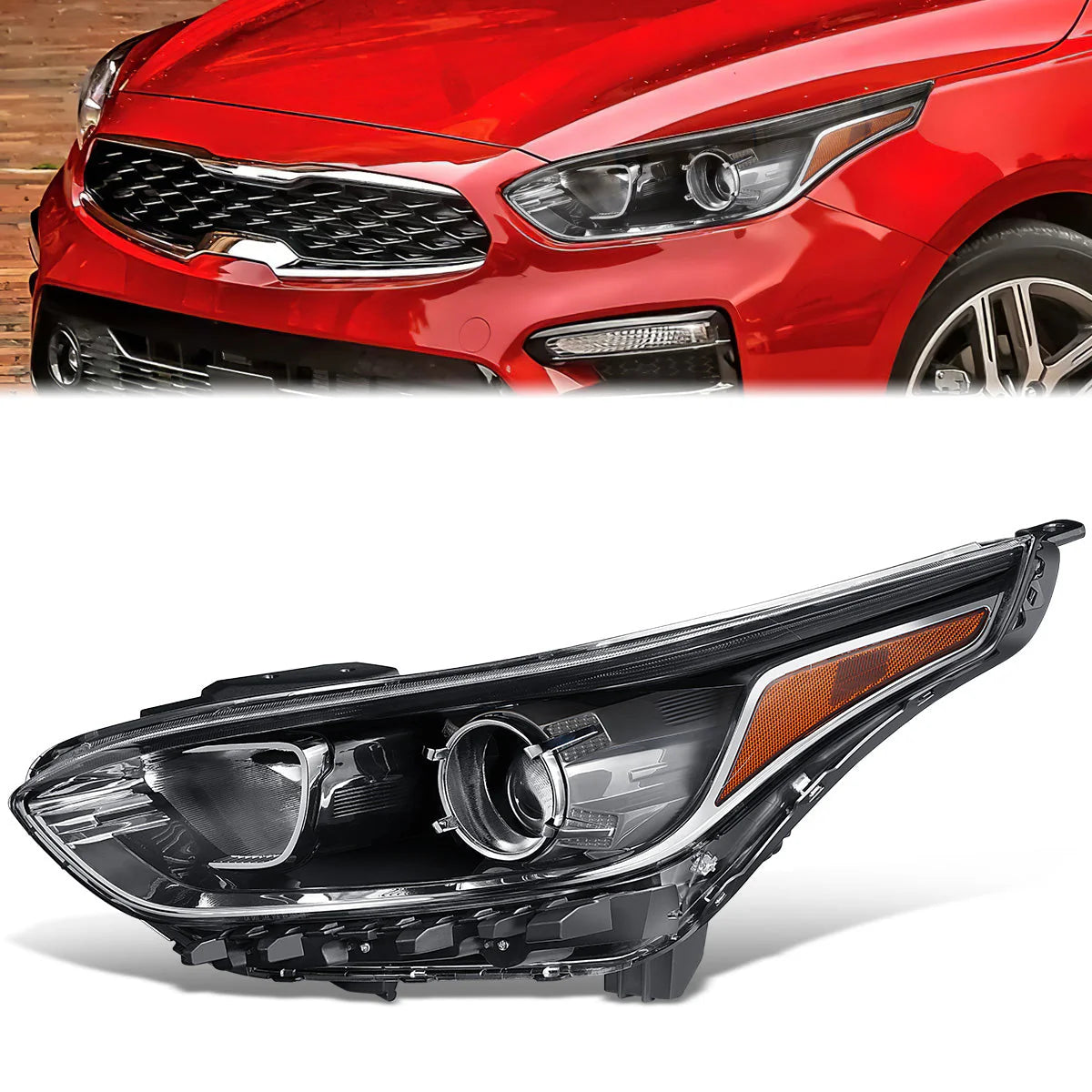 Factory Style Projector Headlight (Left) 19-21 Kia Forte Sedan