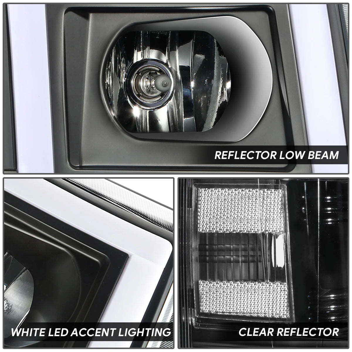 LED DRL Headlights 07-13 Chevy 1500 2500HD 3500