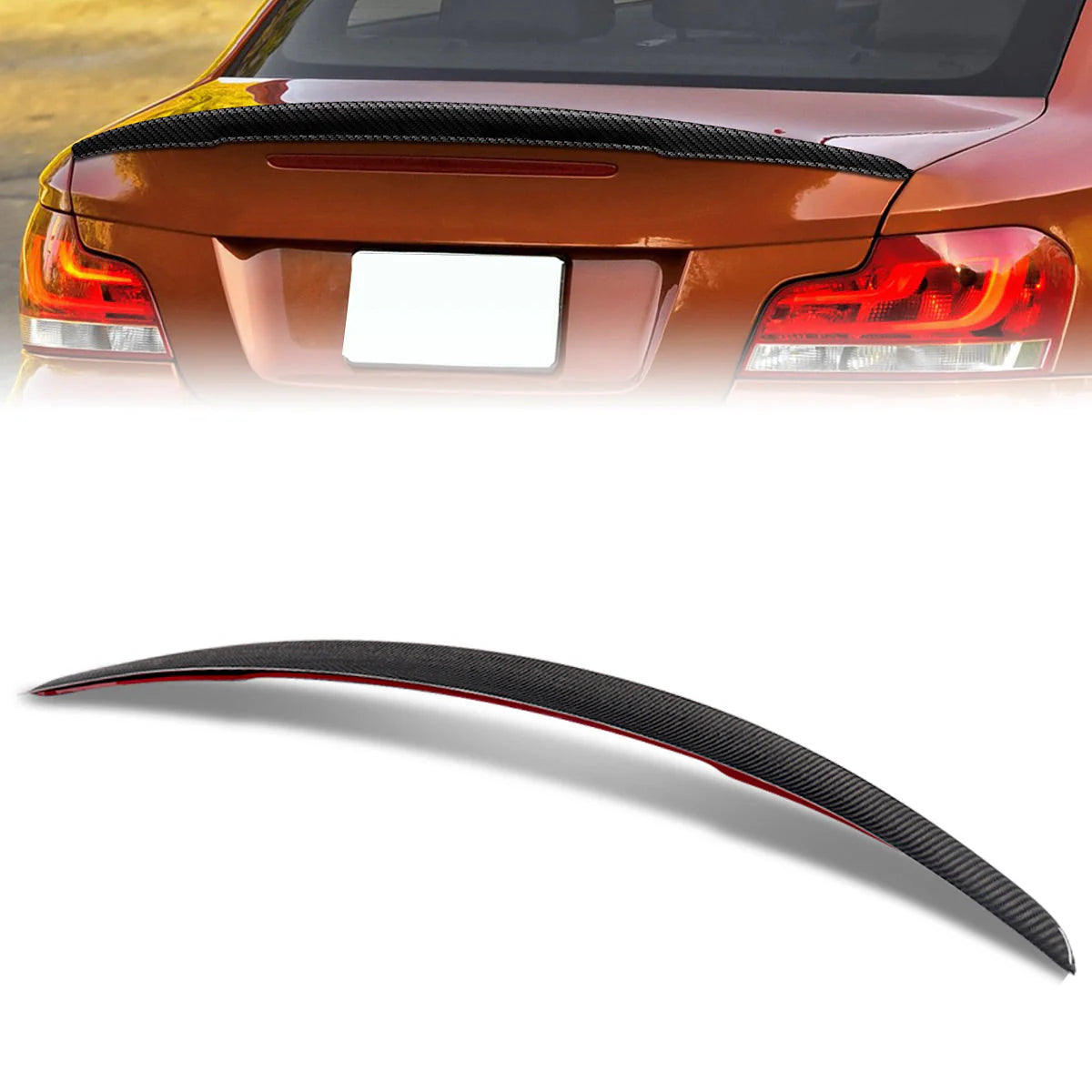 P-Style Duck Bill Carbon Fiber Rear Trunk Lid Spoiler 08-13 BMW 125i 128i 135i 1 Series M