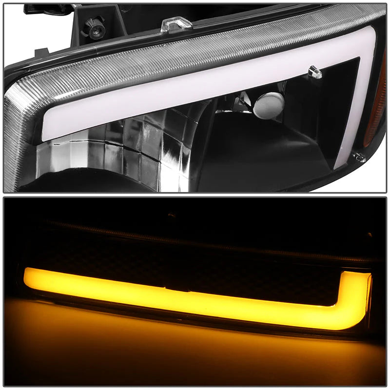 LED DRL Switchback Headlights 99-06 GMC Sierra 1500-3500 Yukon