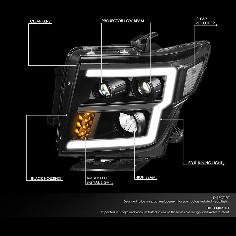 LED DRL Projector Headlights 16-22 Nissan Titan XD