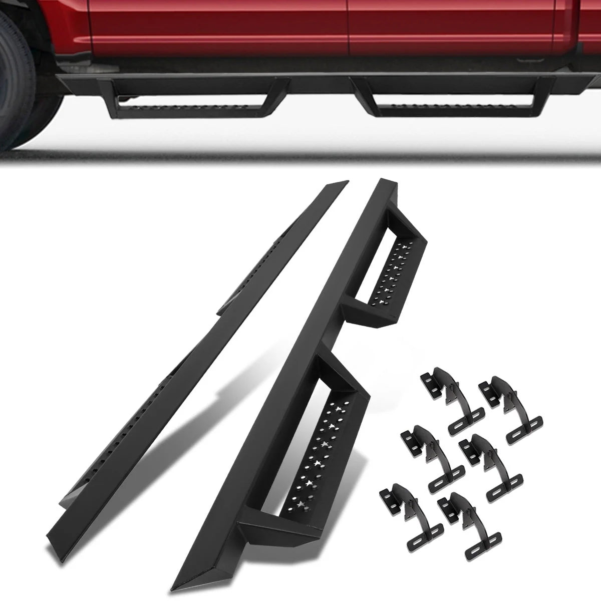 2.75 in. Running Boards with Drop Steps 09-22 Ram 1500 Classic 2500 3500 Crew Cab
