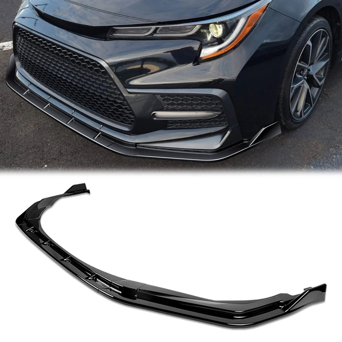 STP-Style Front Lip Spoiler - Gloosy 20-22 Toyota Corolla XSE / SE
