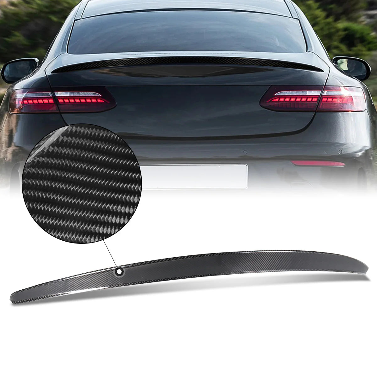 AMG-Type Carbon Fiber Rear Trunk Lid Spoiler 18-21 Mercedes-Benz E300 E450 E53