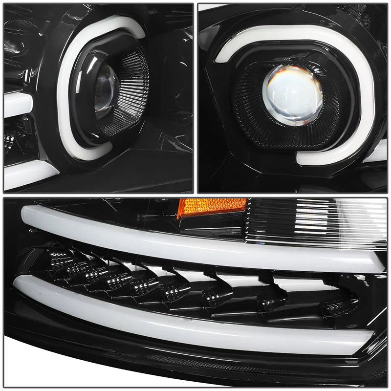 LED DRL Halo Projector Headlights 10-18 Ram 1500-3500, 2009 Dodge Ram 1500