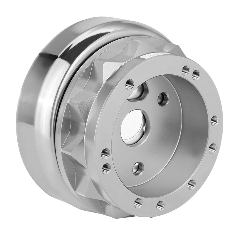 65-69 Ford Mustang 67-74 Bronco Aluminum Steering Wheel Hub Adapter - Silver