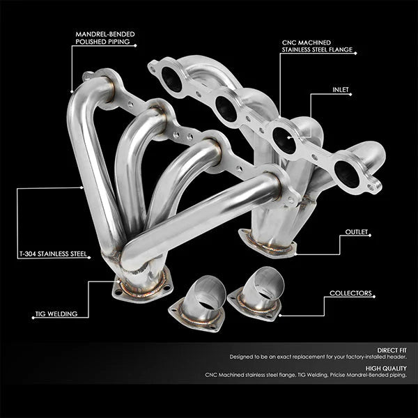 23-49 Chevy SBC LS1 LSX V8 Stainless Exhaust Header Manifold w/Gasket