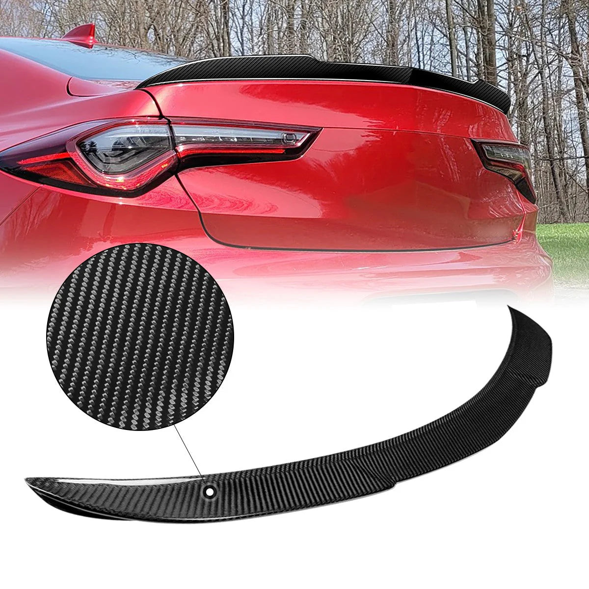 Type S-Style Carbon Fiber Rear Trunk Lid Spoiler 21-23 Acura