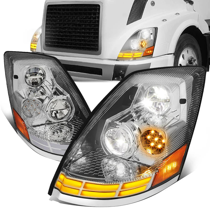 Full LED Switchback Headlights 03-17 Volvo VN VNL VNM VNX