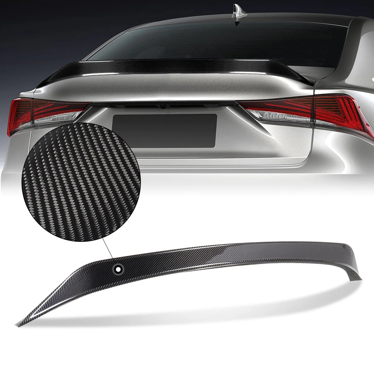AR-Style Carbon Fiber Rear Trunk Lid Spoiler 14-20 Lexus IS250 IS300 IS350 Sedan