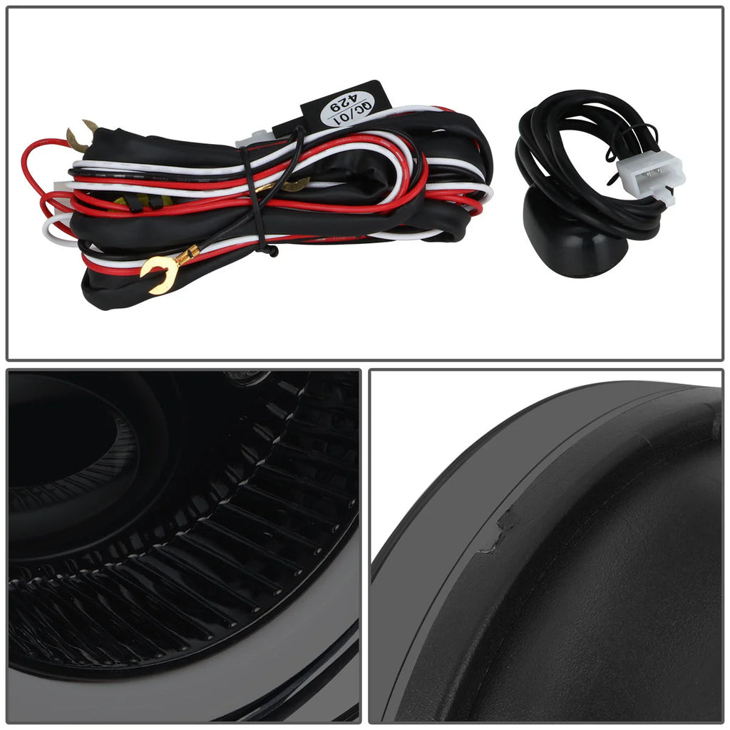 LED Halo Projector Fog Lights w/ Switch Wiring Harnesses 07-14 GMC Sierra 1500 2500 3500