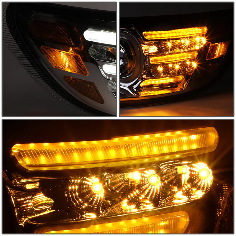 LED DRL Halo Projector Headlights 10-20 Peterbilt 337 348