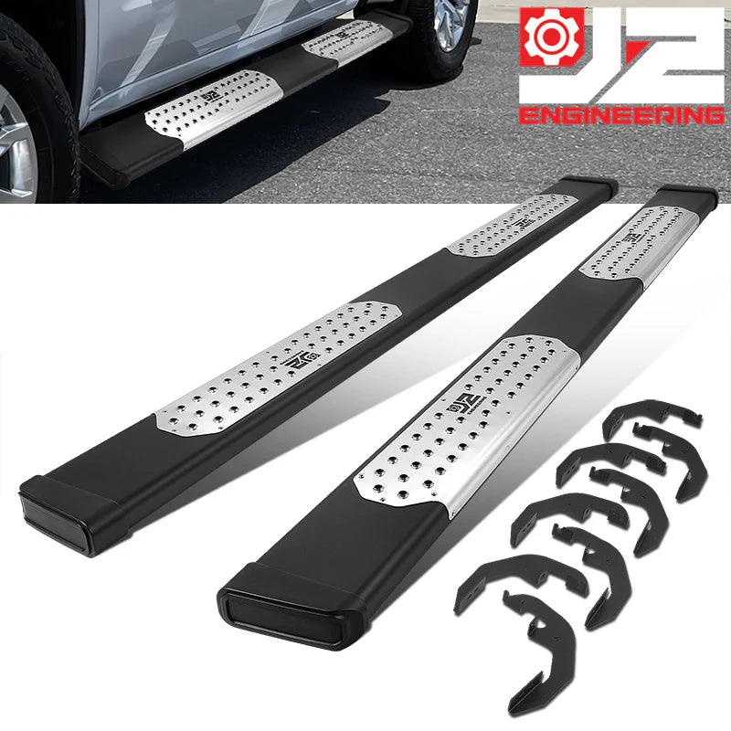 6.5 in. Wide Flat Step Running Boards 19-22 Chevy Silverado GMC Sierra Crew Cab