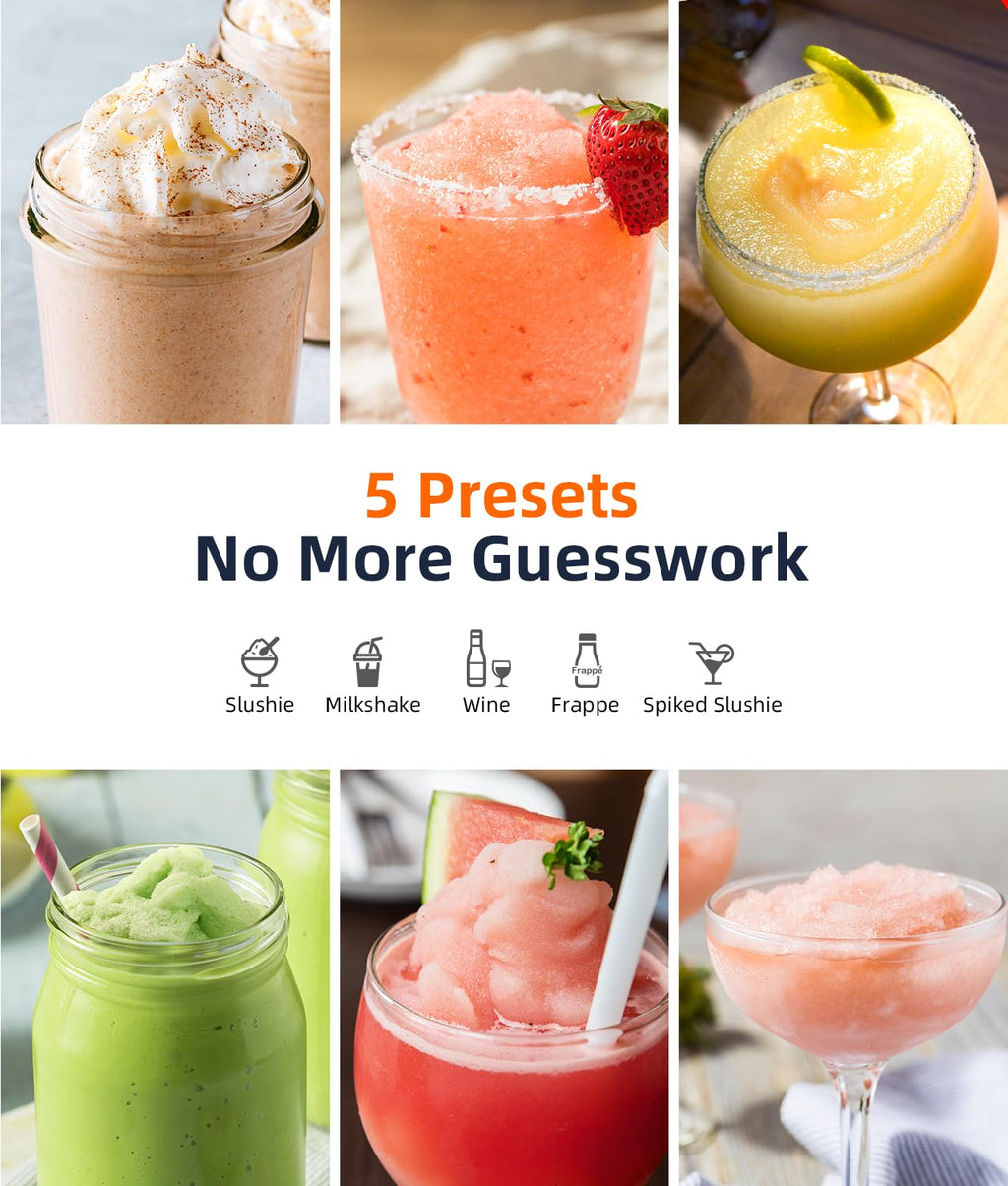 2026 Slushie Machine - Professional Frozen Drink Maker No Ice Needed- 70 oz Slushy Machine for Home with LED Display - One-Touch Reservation & 6 Pre-set Programs for Frozen Margaritas, Frappés & Ice Cream