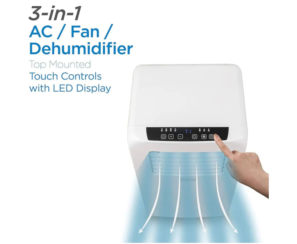 2026 10,000 BTU Portable Air Conditioner with Remote Control, White