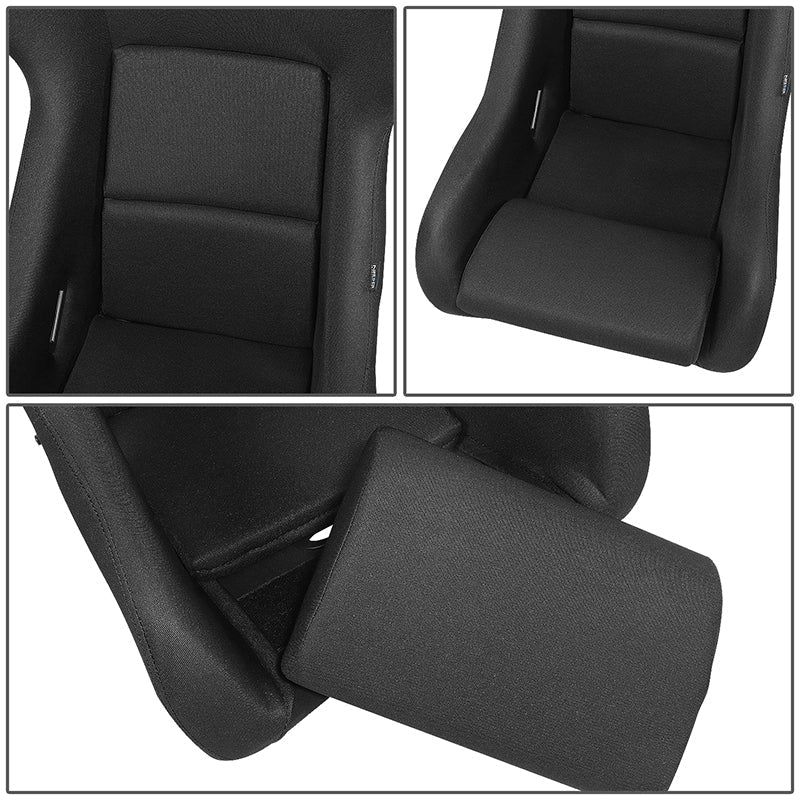 Microfiber Fiberglass Fixed Back Bucket Racing Seat w/Bracket Universal