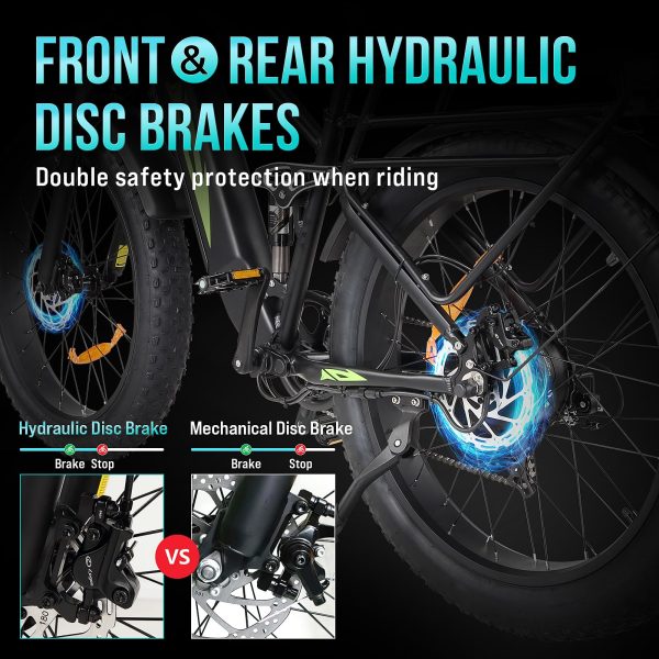 2026 Electric Bike for Adults 1000W, 48V 17.5AH Battery Adult Electric Bicycles, 26 Fat Tire Full Suspension Ebike, 28MPH Mountain Beach E Bike, 7 Speed, 60Miles Range, UL Certified