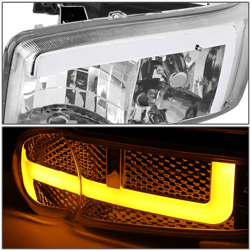 LED DRL Switchback Headlights 01-06 GMC Sierra 1500 Yukon Denali