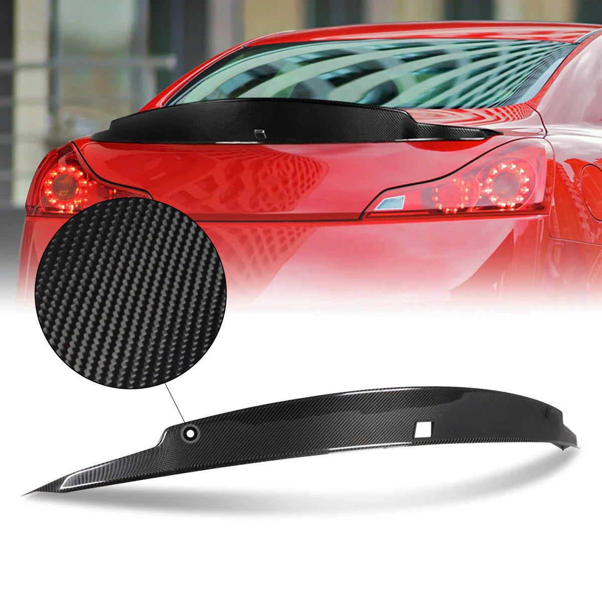 STP-Style Carbon Fiber Rear Trunk Lid Spoiler 08-13 Infiniti G37 Coupe
