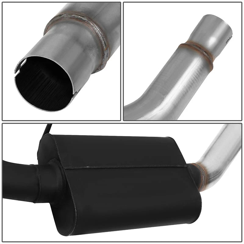 Axle-back Exhaust System w/4 in. OD Stainless Steel Muffler Tip 15-17 Ford Mustang 5.0L