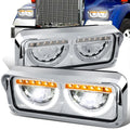 LED DRL Halo Headlights 86-07 Kenworth T600A Peterbilt 357 379