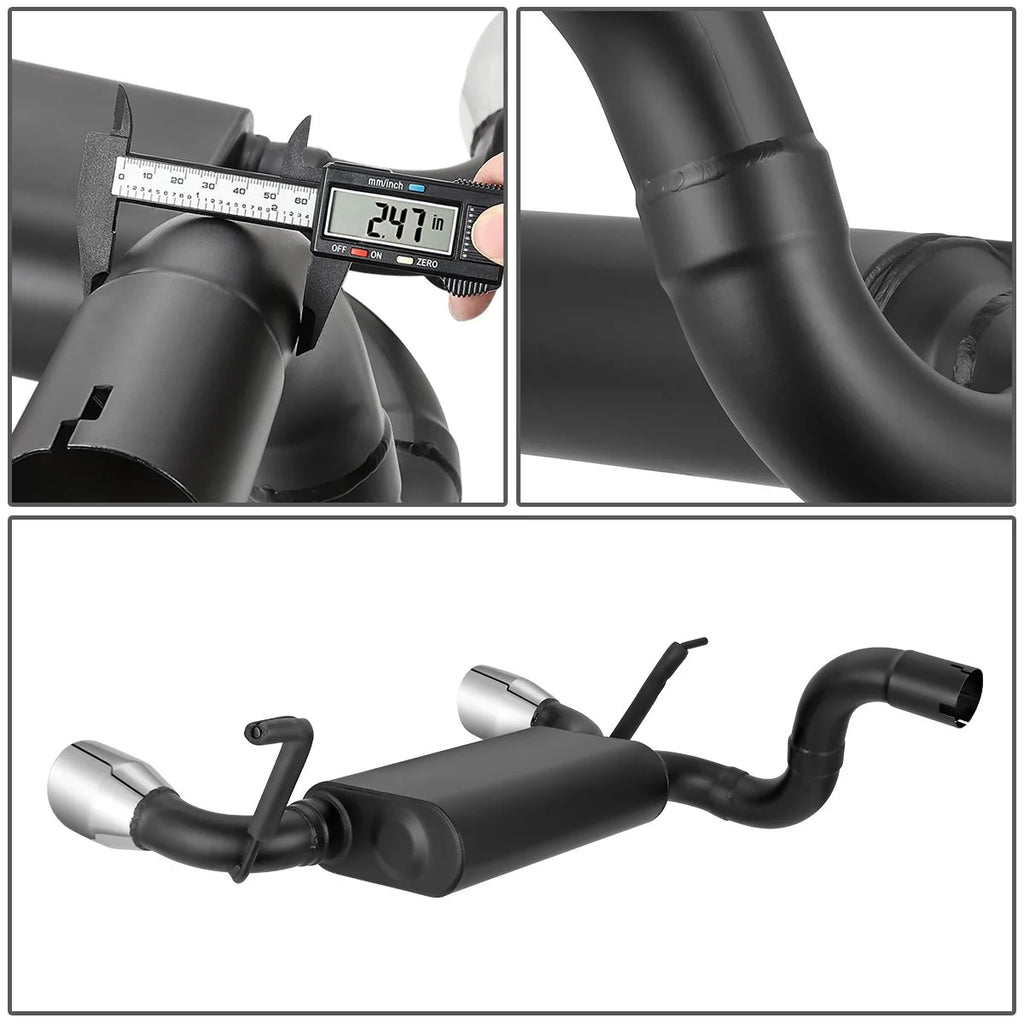 Axle-Back Exhaust System 3.6L w/4 in. OD Stainless Steel Muffler Tip 18-22 Jeep Wrangler JL