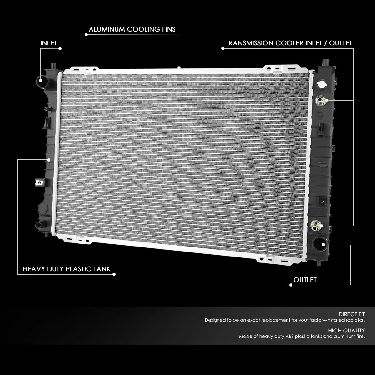 13067 Replacement Radiator 05-07 Ford Escape, 05-08 Mazda Tribute 2.3L
