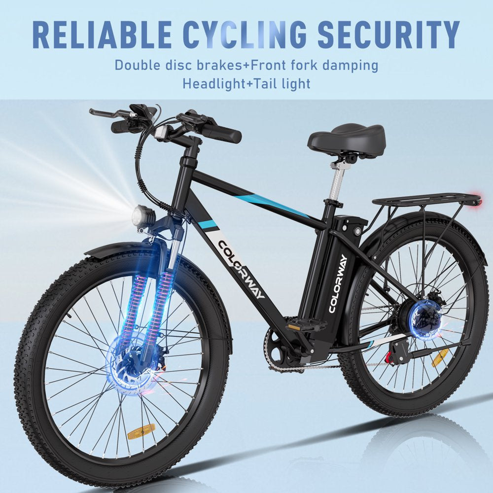 2026 500W Electric Bike, 26′′x3.0′′ Tires, 36V/15Ah, Shimano 7-Speed, Carbon Steel, LCD Display, IP54 Waterproof