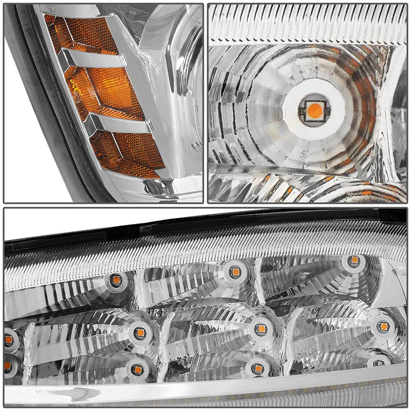 LED DRL Sequential Projector Headlights 08-17 Freightliner Cascadia