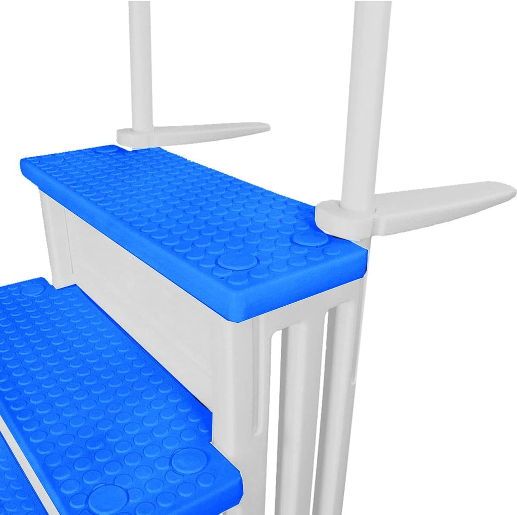 2026 Select Anti-Slip in-Pool Steps | Gray | for Above Ground Swimming Pools | Can Mount to Decks 48′′ to 54′′ H | Safety Stairs Capacity Up to 300 lbs