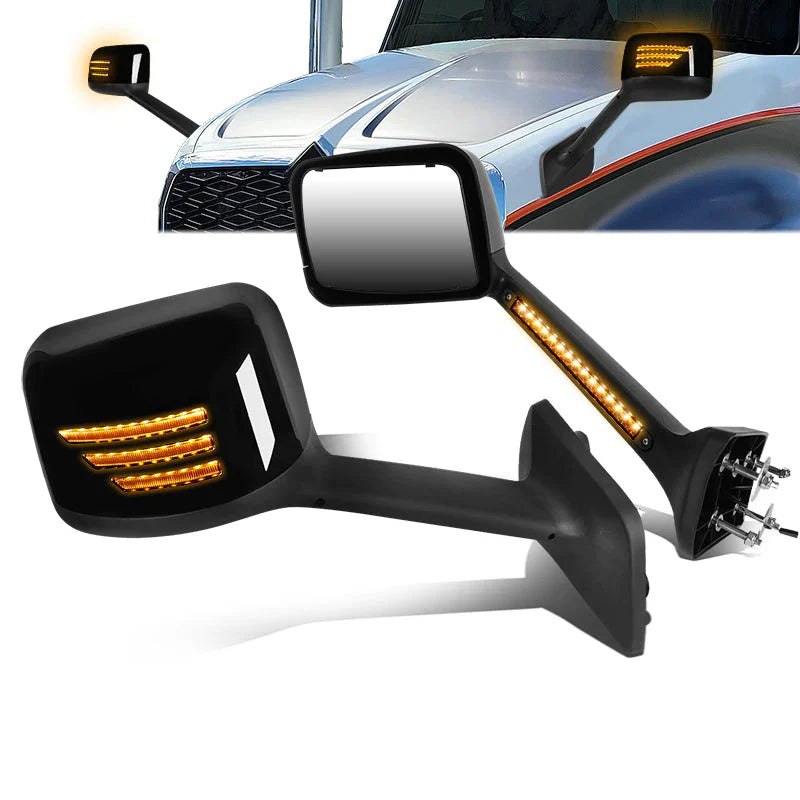 Performance Series Side Hood Mirrors (Black) 18-22 International MV607, RH613, HV507, LT625