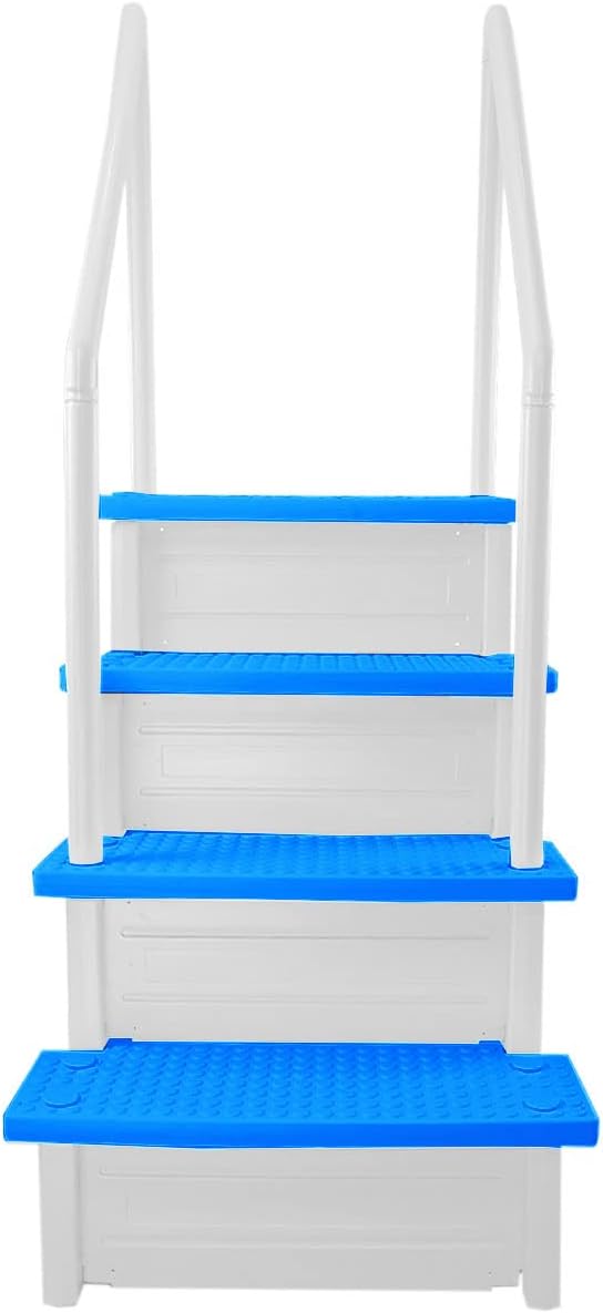 2026 Select Anti-Slip in-Pool Steps | Gray | for Above Ground Swimming Pools | Can Mount to Decks 48′′ to 54′′ H | Safety Stairs Capacity Up to 300 lbs