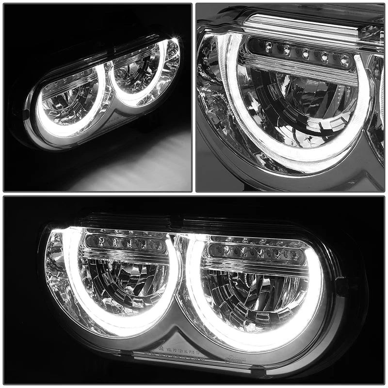 LED DRL Halo Headlights 08-14 Dodge Challenger