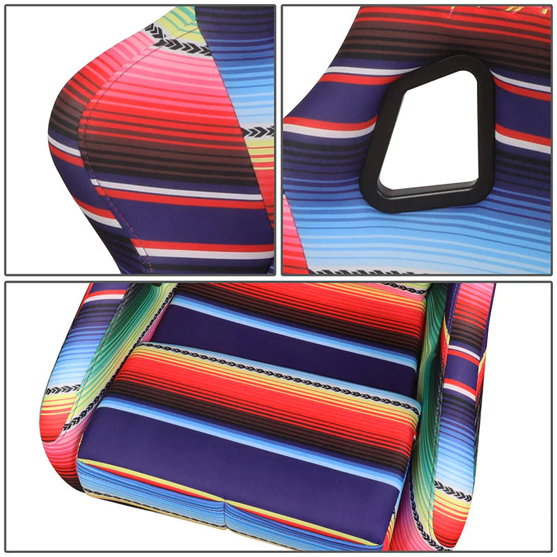 Vegan Micro Fiber Racing Seat w/Mount Bracket Universal
