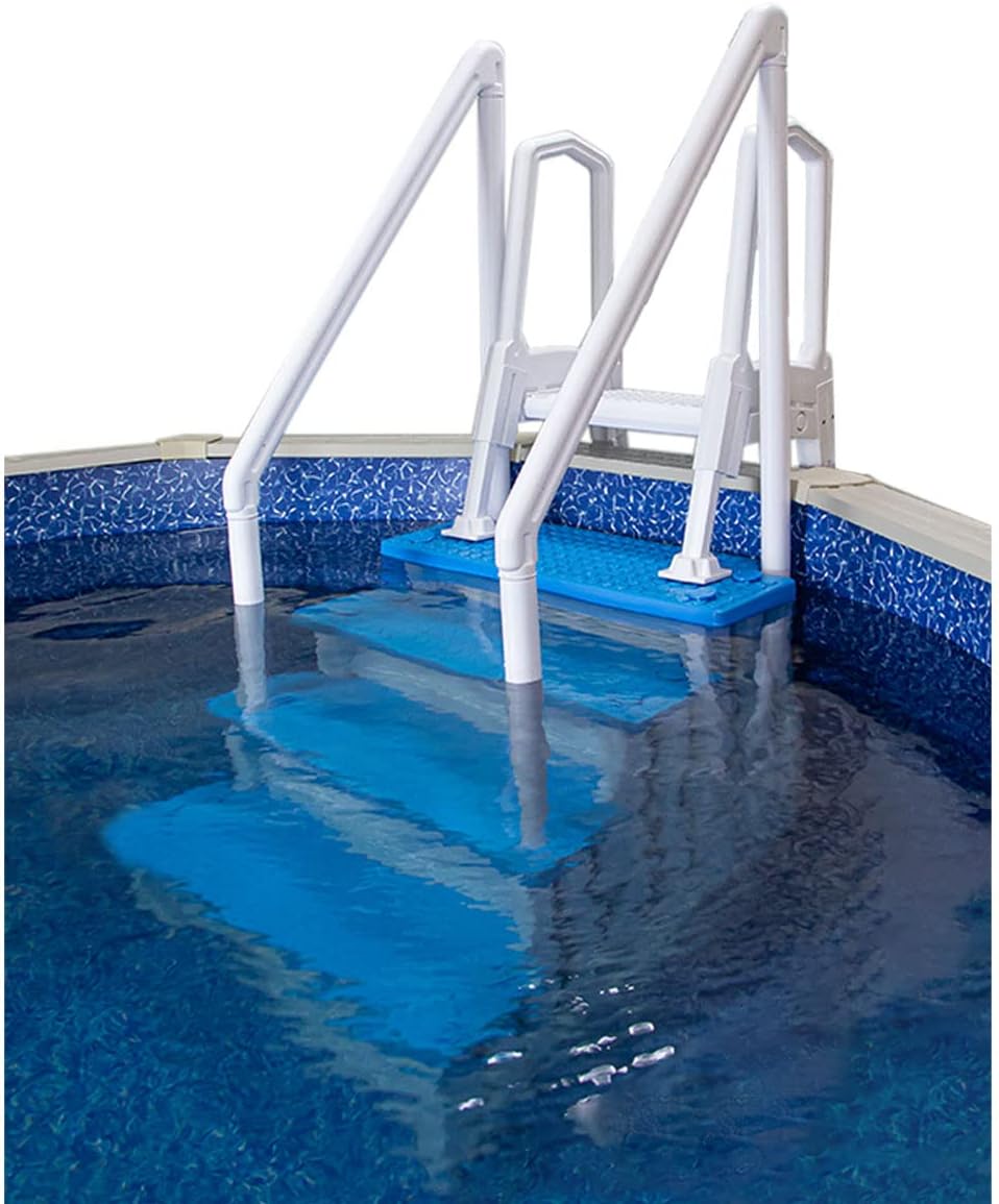 2026 Select Anti-Slip in-Pool Steps | Gray | for Above Ground Swimming Pools | Can Mount to Decks 48′′ to 54′′ H | Safety Stairs Capacity Up to 300 lbs