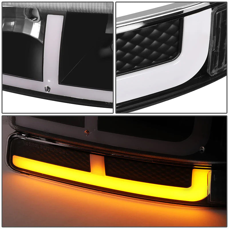 LED DRL Switchback Headlights 99-06 GMC Sierra 1500-3500 Yukon