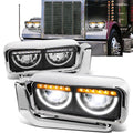 LED DRL Halo Headlights 81-88 Peterbilt 359, 87-07 379, 08-21 389
