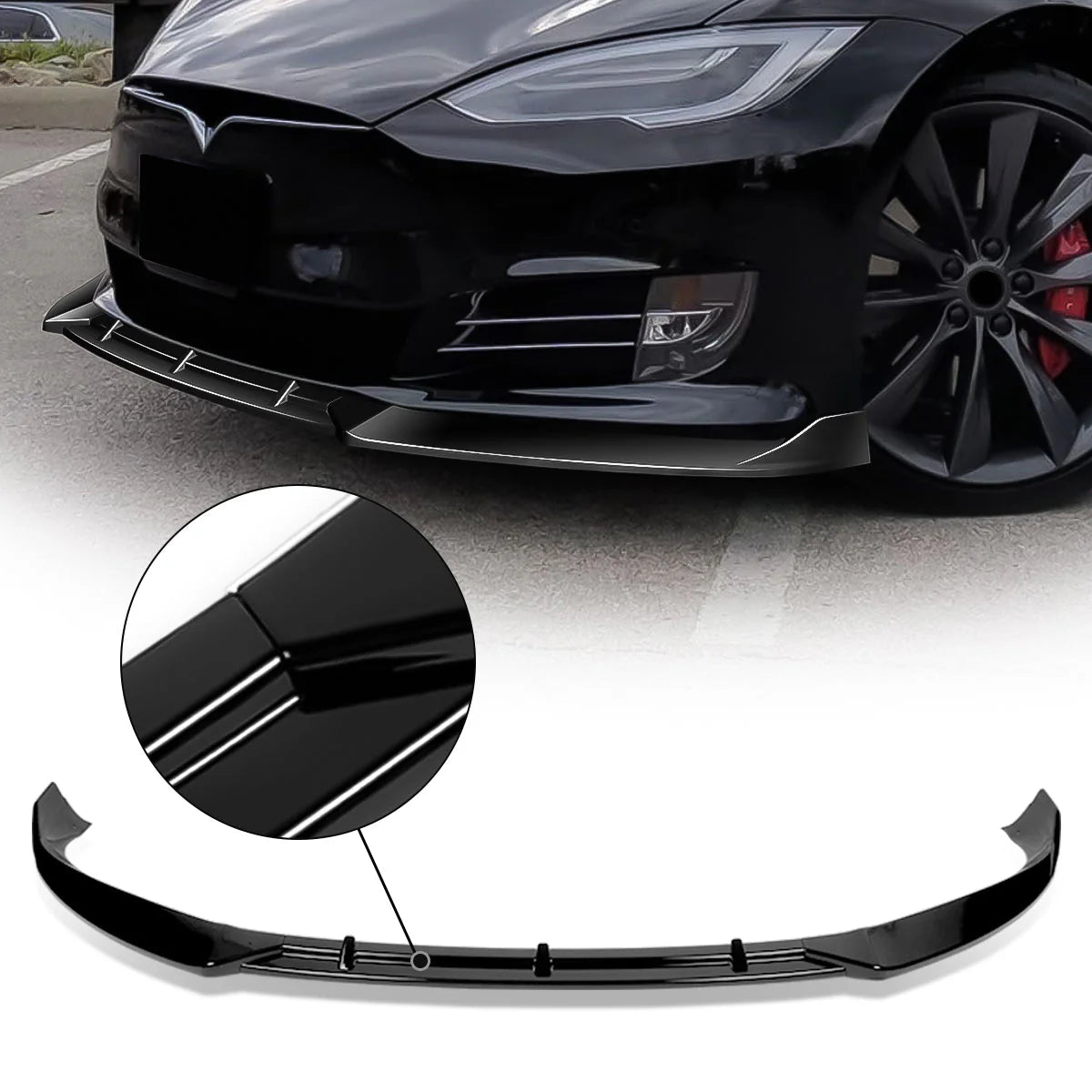 STP-Style Front Bumper Lip 16-20 Tesla Model S