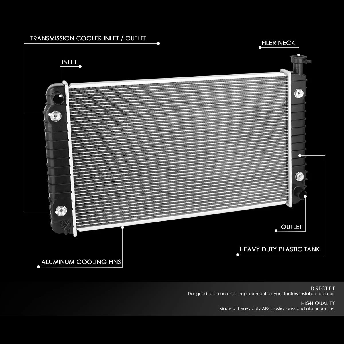 1475 Replacement Radiator 92-95 Chevy Lumina APV Pontiac Trans Sport 3.8L
