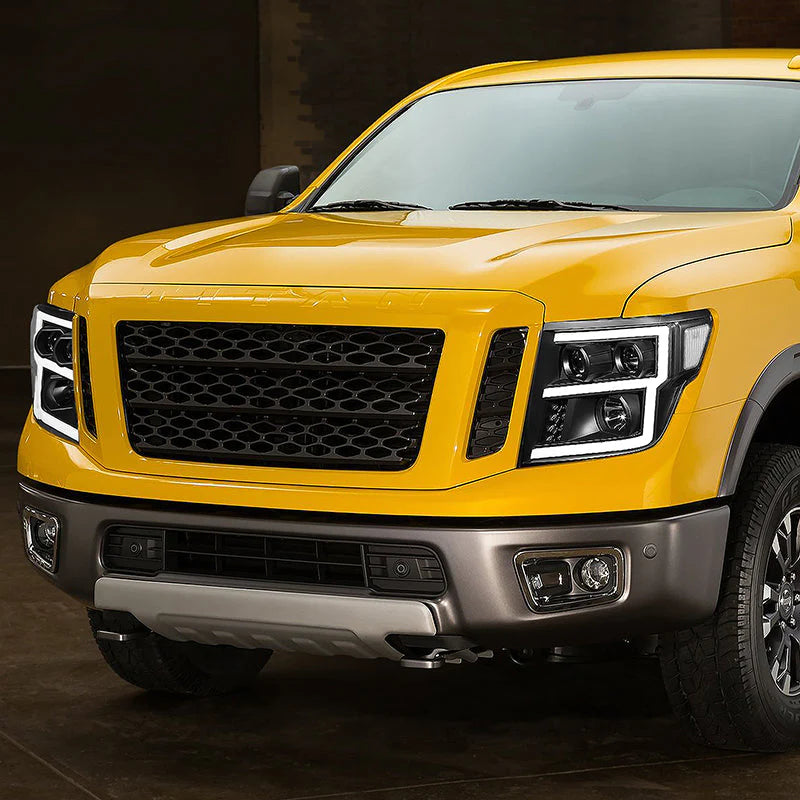 LED DRL Projector Headlights 16-22 Nissan Titan, Titan XD