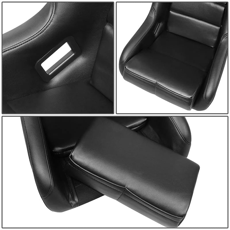 Prisma Vegan Vinyl Large Fixed Back Bucket Racing Seat Universal